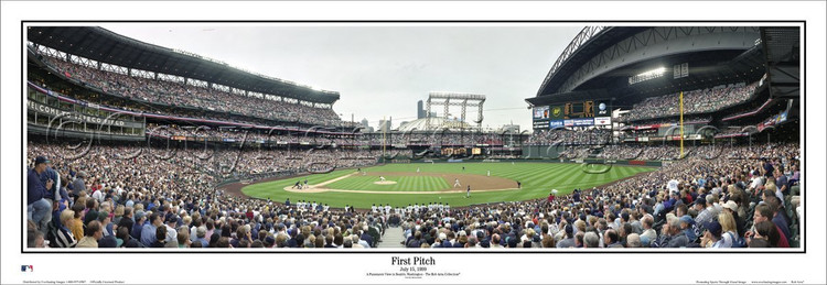"First Pitch at Safeco Field" Seattle Mariners Panoramic Poster