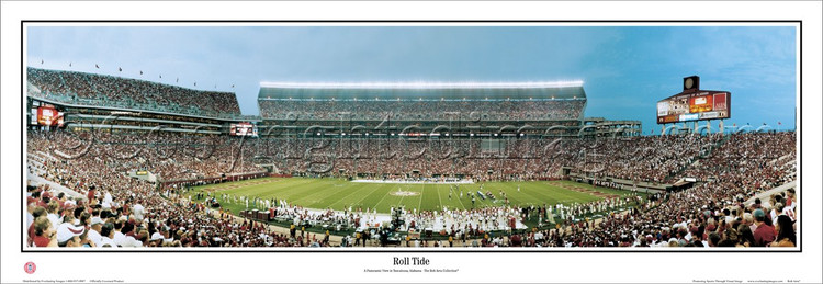 "Roll Tide" Alabama Crimson Tide Panoramic Poster