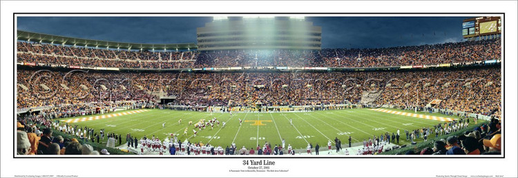 "34 Yard Line" Tennessee Volunteers Panoramic Poster