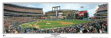 "Last First Pitch" Shea Stadium Panoramic Framed Poster