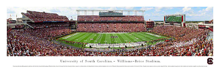 "50 Yard Line" South Carolina Gamecocks at Williams Brice Stadium Panorama