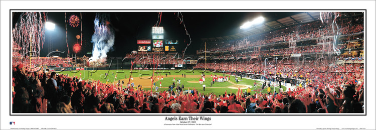 "Angels Earn Their Wings" World Series Panoramic Framed Poster