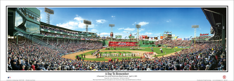 "A Day to Remember" Red Sox Ring Ceremony Panoramic Framed Poster