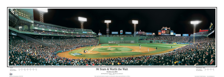 "86 Years and Worth the Wait" Boston Red Sox Panoramic Framed Poster