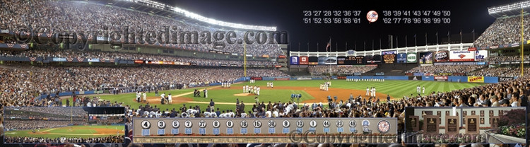"Last Night" New York Yankees at Yankee Stadium Panoramic Framed Poster