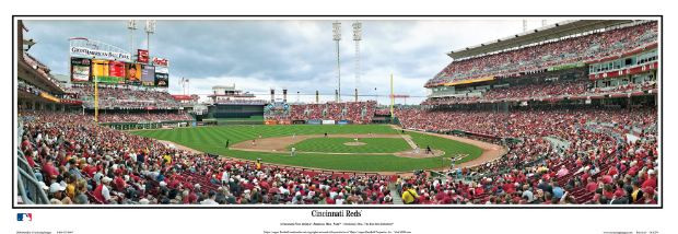 Cincinnati Reds at Great American Ball Park Panoramic Framed Poster