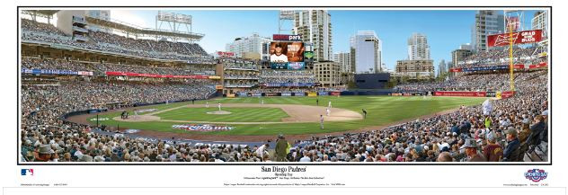 San Diego Padres at Petco Park Panoramic Framed Poster