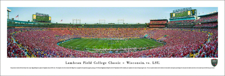 "Lambeau Field College Classic" Wisconsin vs LSU Panorama Poster