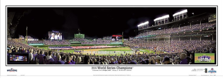 "2016 World Series Champions" Wrigley Field Panoramic Framed Poster