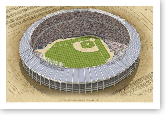 Atlanta Fulton County Stadium - Atlanta Braves  Print