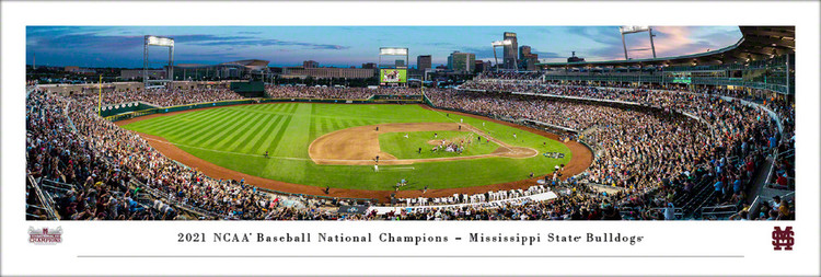 2021 College World Series Baseball Panoramic Picture - Mississippi State Bulldogs Celebration
