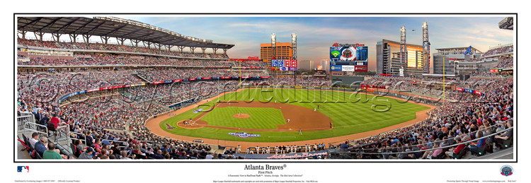 Atlanta Braves "First Pitch" at SunTrust Park Panoramic Framed Poster