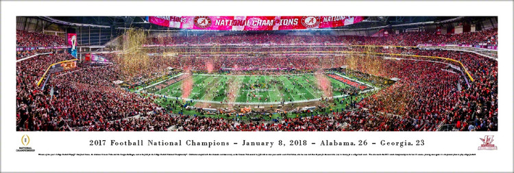 2018 College Football National Championship Alabama vs. Georgia Panoramic Poster