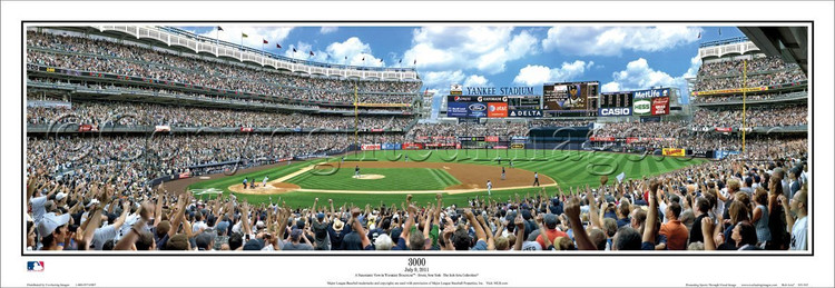 Derek Jeters "3000" Yankee Stadium Panoramic Framed Poster