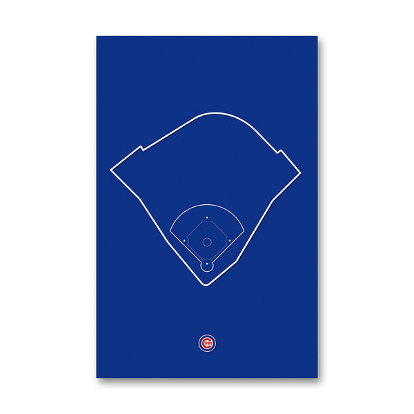 Wrigley Field Outline - Chicago Cubs Art Poster