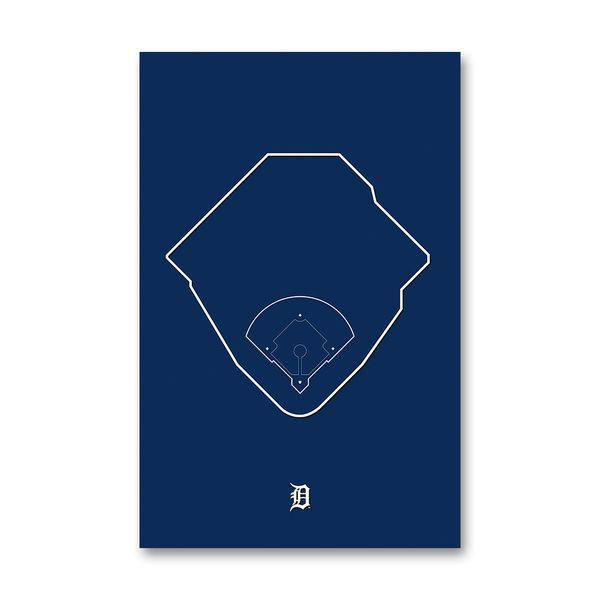 Comerica Park Outline - Detroit Tigers Art Poster