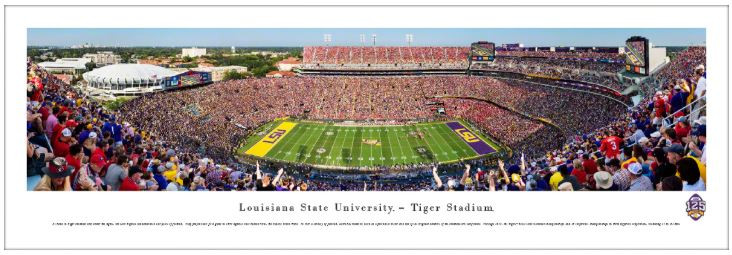 LSU Tigers "50 Yard Line" at Tiger Stadium Panoramic Poster