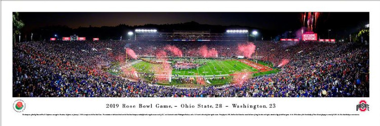 2019 Rose Bowl - Ohio State Buckeyes Victory Celebration Panoramic Poster