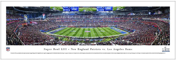 Super Bowl LIII New England Patriots vs Los Angeles Rams Panoramic Poster
