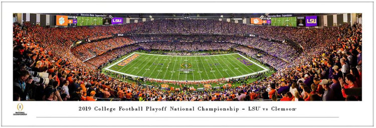 2020 College Football Playoff National Championship "Clemson vs LSU" Kickoff Panoramic Poster
