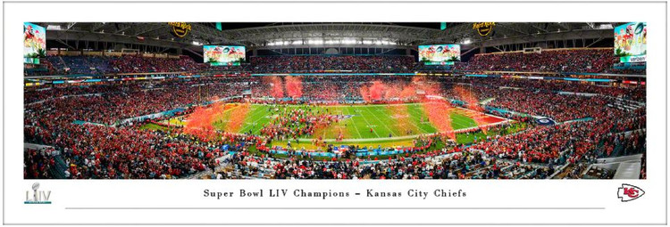 Super Bowl LIV Champions Kansas City Chiefs Panoramic Poster