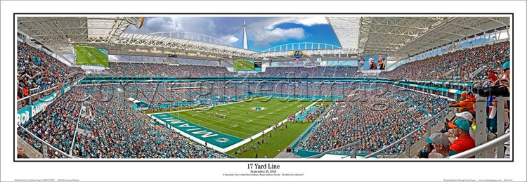 Miami Dolphins "17 Yard Line" Hard Rock Stadium Panoramic Poster