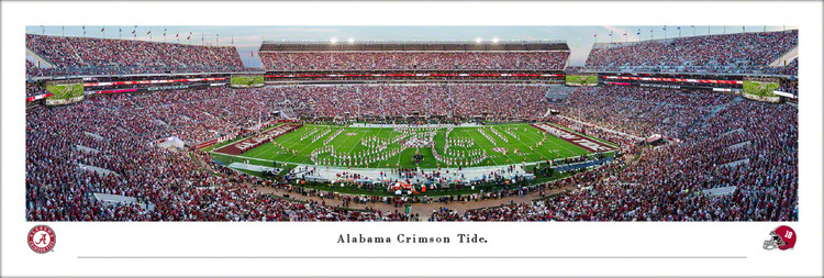 Alabama Crimson Tide "Marching Band" at Bryant Denny Stadium Panoramic Poster