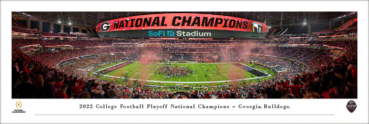 2022 College Football National Champions - Georgia Bulldogs Panoramic Poster