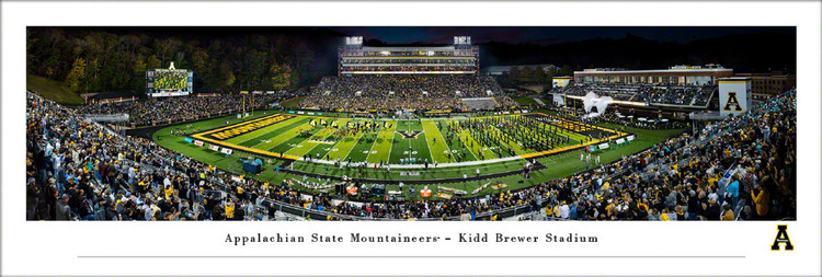 Appalachian State "Run Out" at Kidd Brewer Stadium Panoramic Poster
