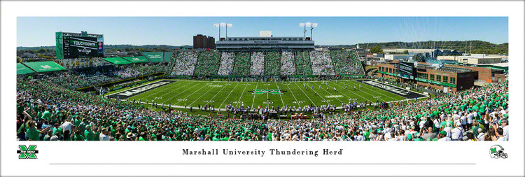 Marshall Thundering Herd "Striping the Joan" at Joan Edwards Stadium Panoramic Poster