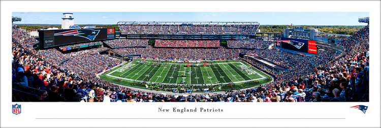 New England Patriots "50 Yard Line" at Gillette Stadium Panoramic Poster