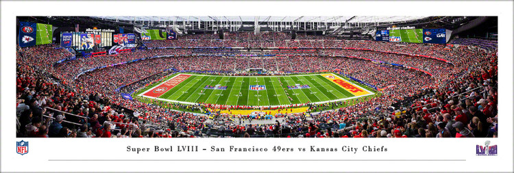 Super Bowl LVIII Kickoff - Kansas City Chiefs vs San Francisco 49ers Panoramic Poster
