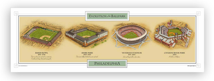 Philadelphia Phillies - Evolution of the Ballpark Print