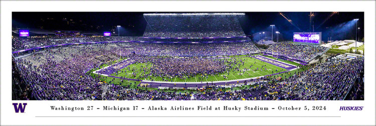 Washington Huskies vs Michigan Wolverines at Husky Stadium Panoramic Poster