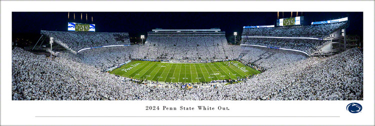 Penn State Nittany Lions "2024 White Out" at Beaver Stadium Panoramic Poster
