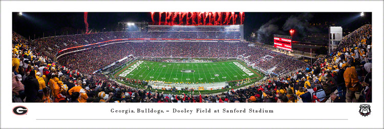 Georgia Bulldogs Touchdown vs Tennessee Volunteers at Sanford Stadium Panoramic Poster