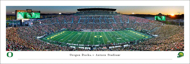 Oregon Ducks "Sunset" at Autzen Stadium Panoramic Poster