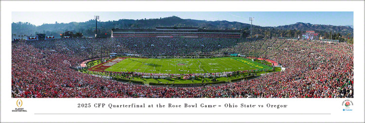 2025 Rose Bowl Game Kickoff - Ohio State Buckeyes vs. Oregon Ducks Panoramic Poster
