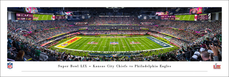 Super Bowl LIX Kickoff - Kansas City Chiefs vs Philadelphia Eagles Panoramic Poster