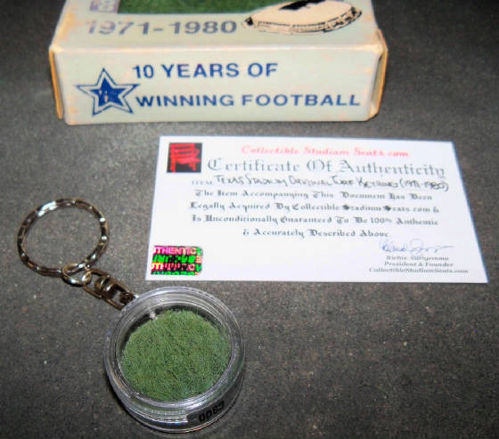 Texas Stadium Original Game Used Turf Keyring