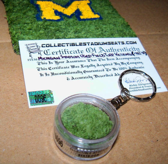 Michigan Stadium Game Used Turf Keyring
