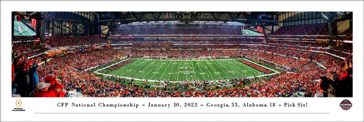 2022 CFP National Championship Game - Georgia vs. Alabama Pick Six Panoramic Poster