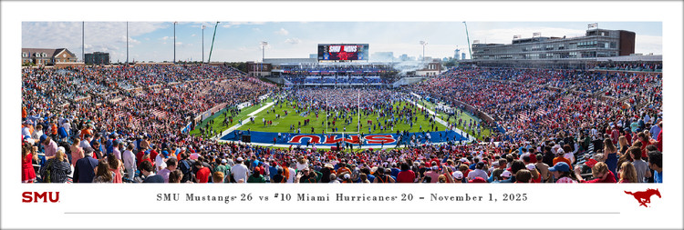 SMU Mustangs at Gerald Ford Stadium Panoramic Poster