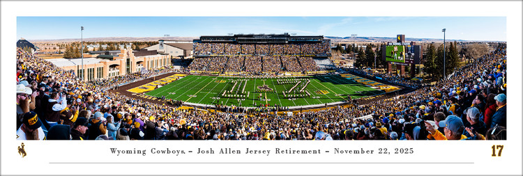Wyoming Cowboys "Josh Allen Jersey Retirement" at War Memorial Stadium Panoramic Poster