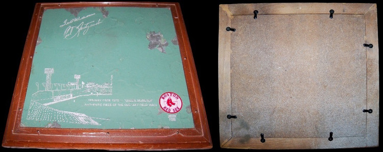 Authentic & Rare Fenway Park - Green Monster/Jimmy Fund Framed 1976 Plaque