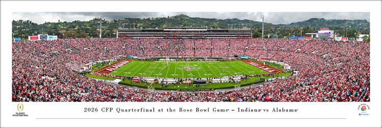 2026 Rose Bowl Game - Indiana Hoosiers vs Alabama Crimson Tide Panoramic Poster
