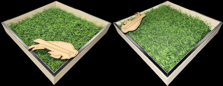 Highmark Stadium Game Used Turf Shadow Box Display - Buffalo Bills