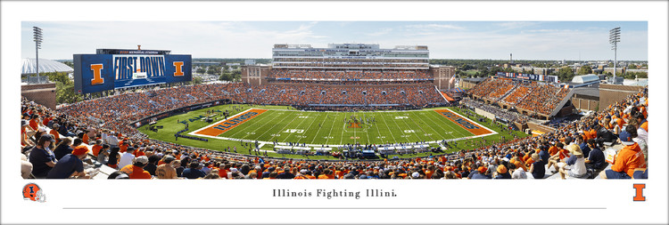 Illinois Fighting Illini at Gies Memorial Stadium Panoramic Poster