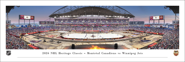 2026 NHL Heritage Classic - Montreal Canadians vs Winnipeg Jets at Princess Auto Stadium Panoramic Poster