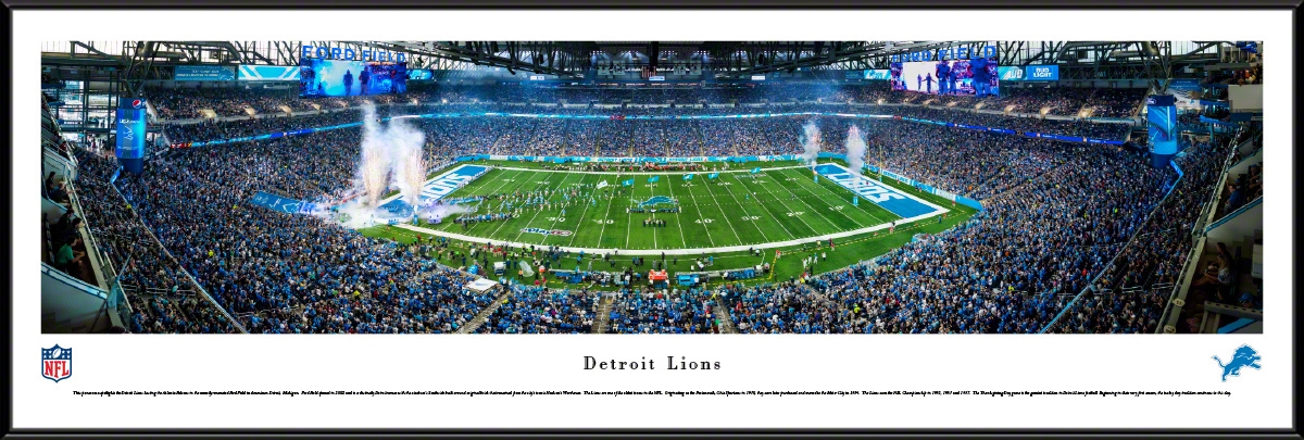 Detroit Lions at Ford Field Panoramic Poster - the Stadium Shoppe